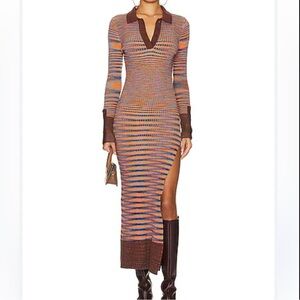 Jacquemus La Robe Zucca Cotton Merino Wool Thigh-Slit Rib-Knit Dress Women’s 36